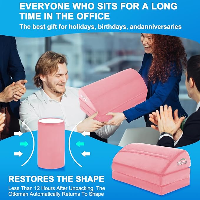 TALSTILA Foot Rest for Under Desk at Work, Under Desk Footrest, Ergonomic 3 Adjustable Heights Footrests, Footrest with Feet Warm Pocket, for Office Desks & Office Chair - Back & Leg Hip Pain Relief