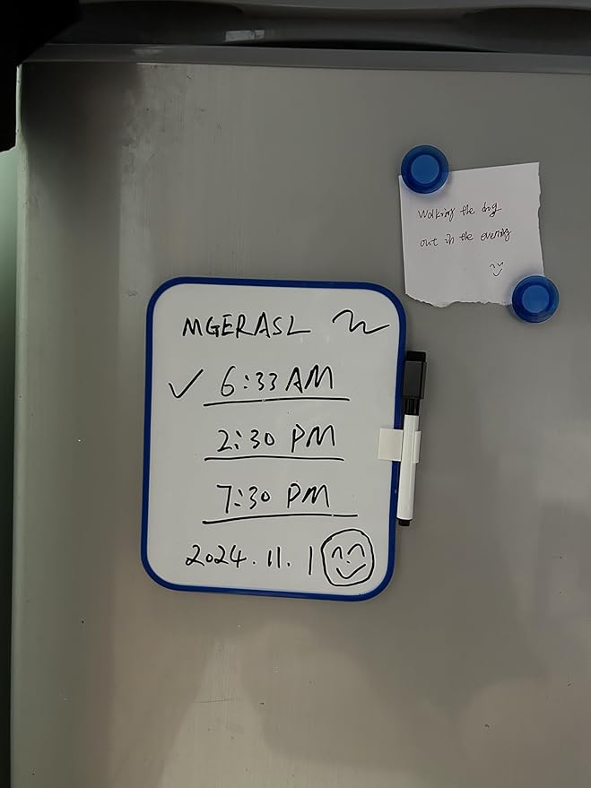 Magnetic Whiteboard, Erasable Notepad, Portable Drawing Board, Teaching Whiteboard, Magnetic Dry Erase Board for Lockers, 6" x 8" with Marker and 2 Magnets (Blue)