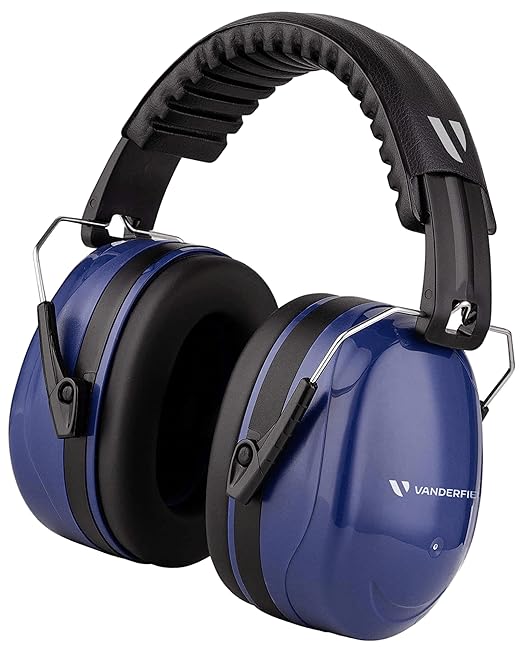Vanderfields Hearing Protection Ear Muffs for Noise Reduction, 33dB Certified, Noise Cancelling Safety Ear Protection for Shooting, Adult Headphones for Lawn Mowing, DIY, Construction, Woodworking