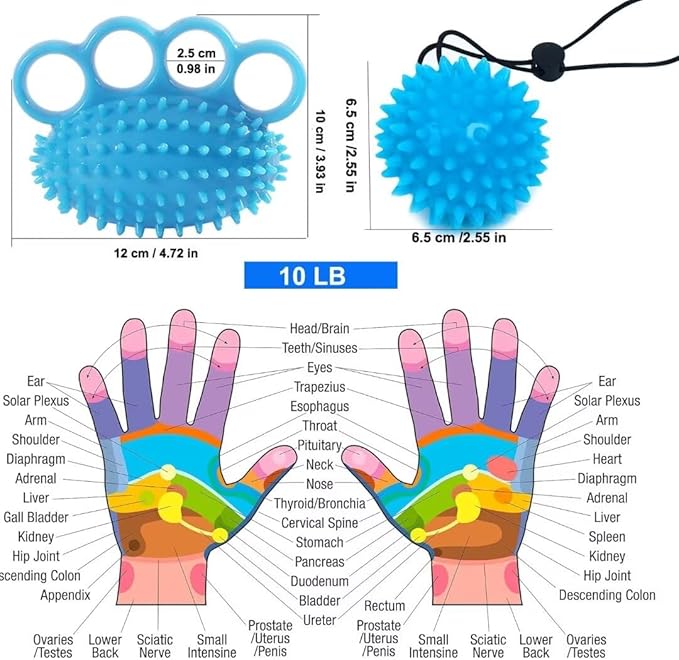 Hand Exerciser Ball, Finger Strengthener, Hand Grip Stress Balls for Adults, Hand Massager for Therapy Arthritis and Carpal Tunnel, Stress Relief, Set of 2