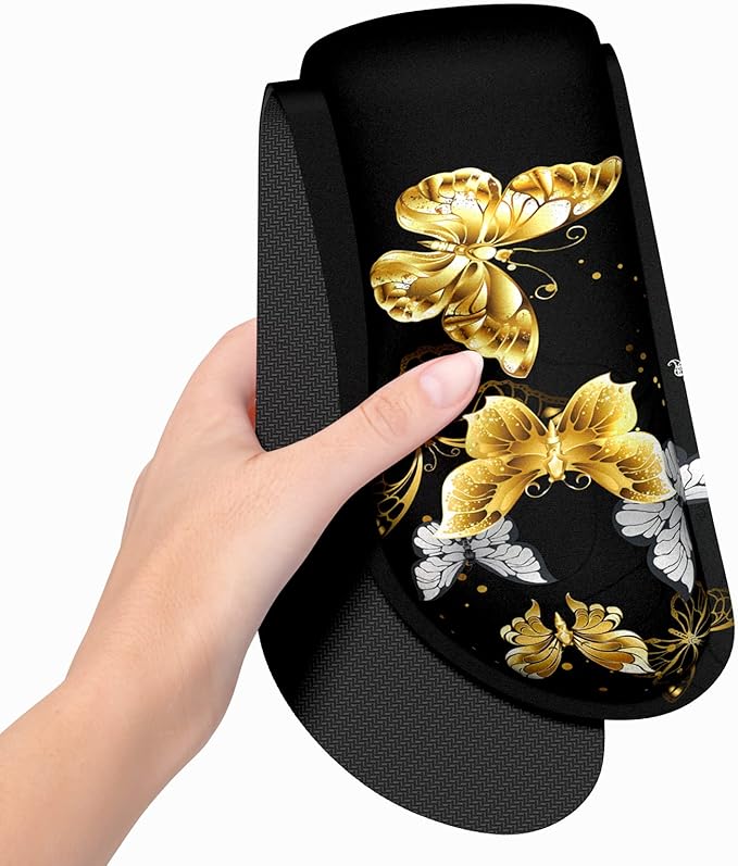 Dapesuom Enlarge Keyboard Wrist Rest, Memory Foam Wrist Cushion for Desk Mats Support, Typing Pain Relief Keyboard Mouse Pad Rests Set with Non-Slip Base for Gaming Laptop Office Computer, Butterfly