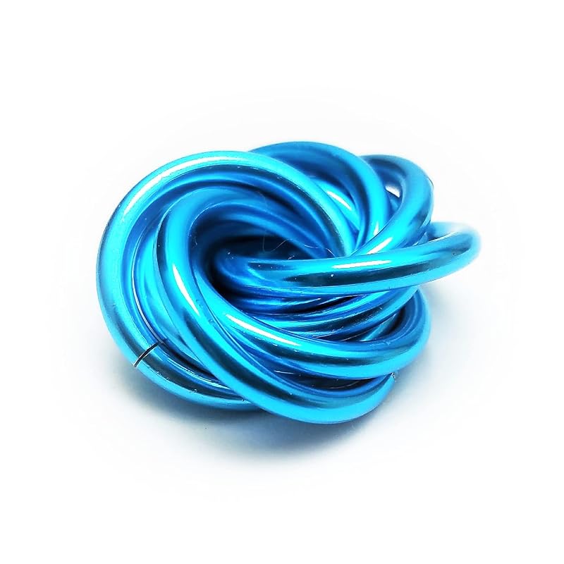 Möbii Fidget Ball (Solid Color): Quiet Mobius ADHD Anxiety Stim Stress Relief Toy Tool for Home Travel Office or Desk (Small, Half, Sapphire)