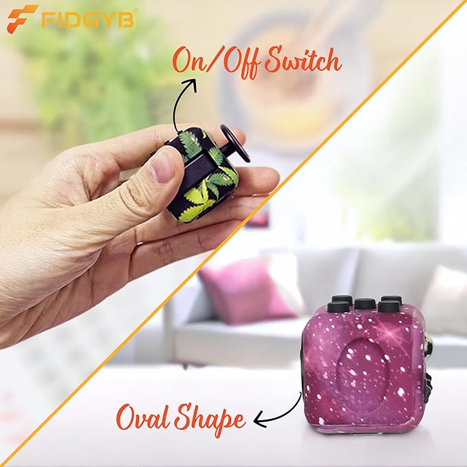2PCS Cube Fidget Stress Relief Toy for Adults & Kids, Smooth, Quiet Sensory Toy for Anxiety, Focus & ADHD Idea[Camo+WG][2PCS]