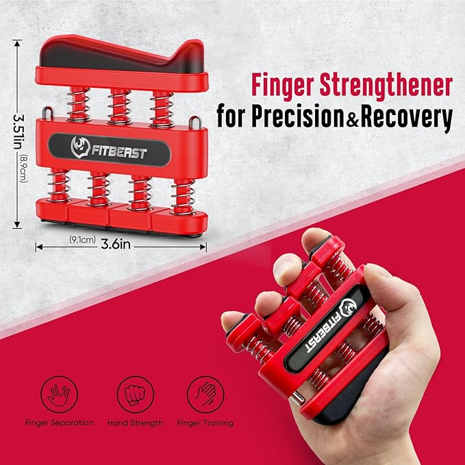 FitBeast Grip Strength Trainer, Hand Gripper Strengthener Kit - 6 Pack with Adjustable Resistance Forearm Strengthener, Forearm Exerciser and Massage Balls for Hand Therapy, Grip Training