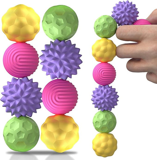 8 Pieces Fidget Toys Adults Magnetic Fidget Balls Silicone Magnetic Fidgets Anxiety Relief Items for Anxiety ADHD Portable Desk Toys for Office Travel Home Party Gift Class Prizes(Colorful, 8)