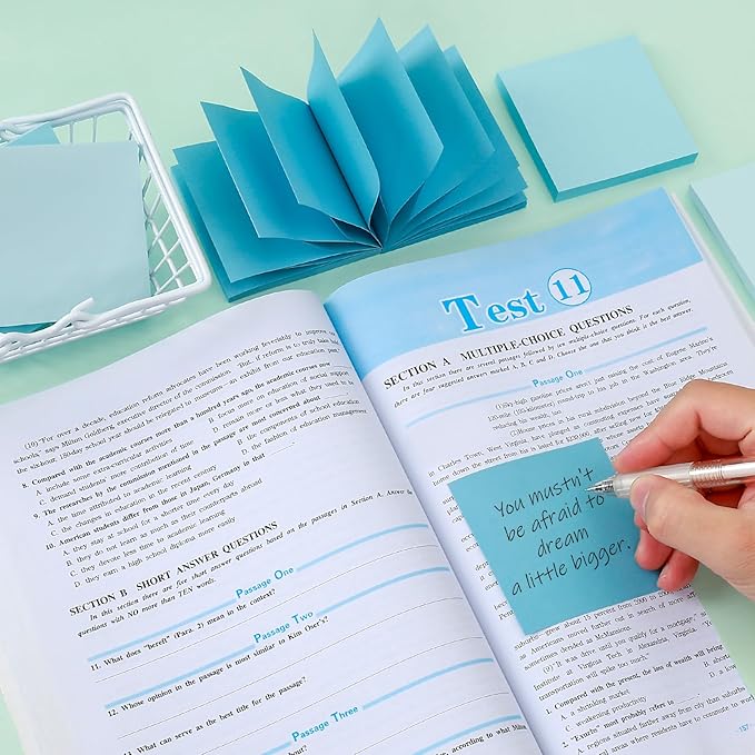 BAYTORY 640 Sheets Pop Paper Up Sticky Notes, 3 x 3 Inches, Self-Sticky Note Pads, Blue Gradient Sticky Pads, Memo Pads for School Office Home Desk Accessories (Blue Series)