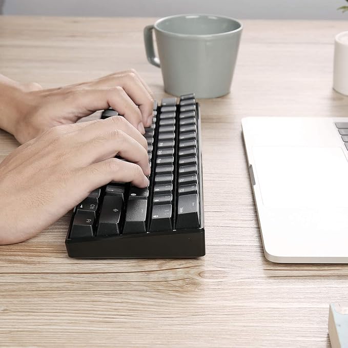 RK ROYAL KLUDGE RK61 Wireless 60% Triple Mode BT5.0/2.4G/USB-C Mechanical Keyboard, 61 Keys Wireless Mechanical Keyboard, Compact Gaming Keyboard w/Software (Hot Swappable Brown Switch, Black)