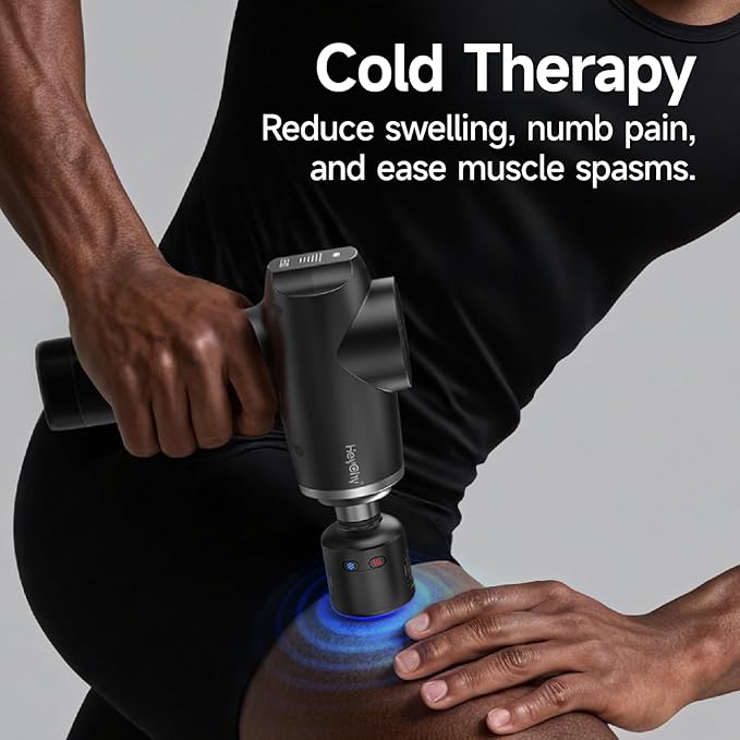 Percussion Massage Gun Deep Tissue with Heat and Cold, Portable Handheld Muscle Massager, Percussion Back Body Masajeador 12mm Amplitude for Athletes, Runner, Gifts for Men Women