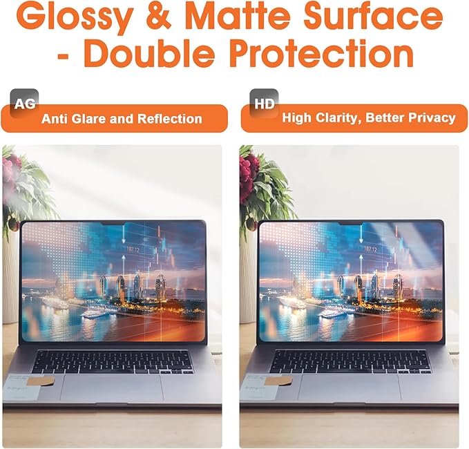 Magnetic Laptop Privacy Screen 15.6 Inch 16:9- Removable Anti-Glare Blue Light Filter, Computer Privacy Screen Shield Compatible with 15.6'' Hp Acer Asus Lenovo Dell Samsung Portable Monitor