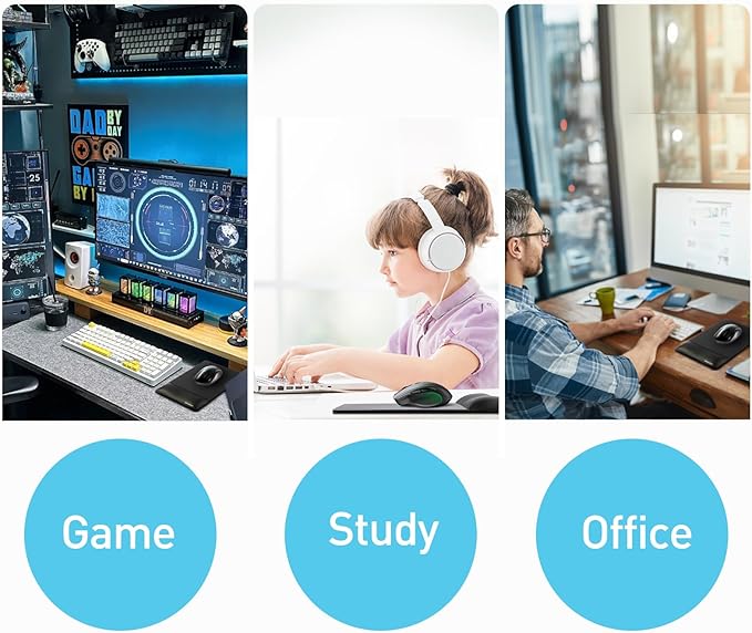 univo colors Design-Wave Wrist Rest Mouce Pad,PE Mouse Sliding Panel+Artificial Sheepskin+Memory Foam+Ergonomic+Anti-Slip Gel,Resilience Support During Work and Gaming,Mouce Accessory,White