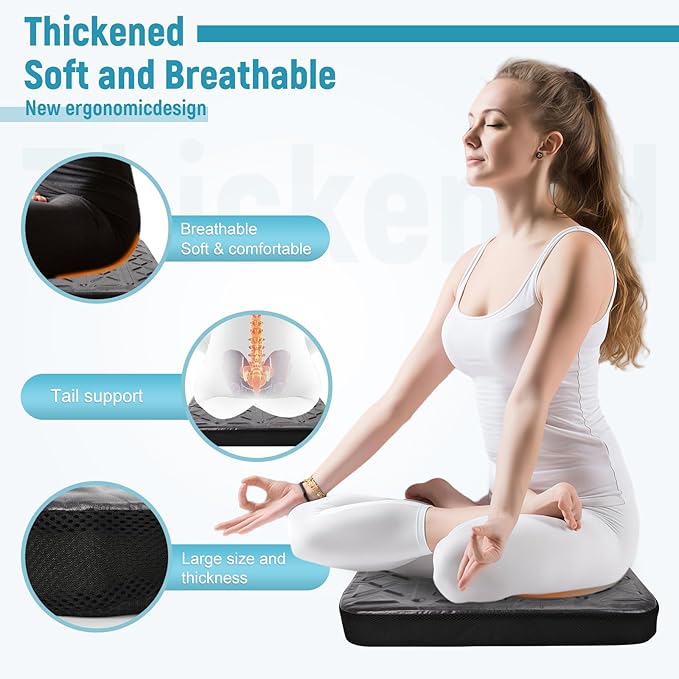 Seat Cushions for Office Chairs,Ultra Thick(2.5" Inch) Dual-Layer Gel &Memory Foam Wheelchair Cushions for Long Sitting, Non-Slip Cover Chair Seat Pads for Office, Computer Desk,Car & Truck