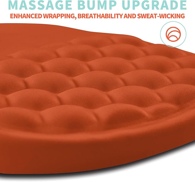 Ergonomic Mouse Pad Wrist Support with Memory Foam Massage Bulge, Carpal Tunnel Pain Relief Mousepad Wrist Rest for Mouse(12x8 inch, Orange)