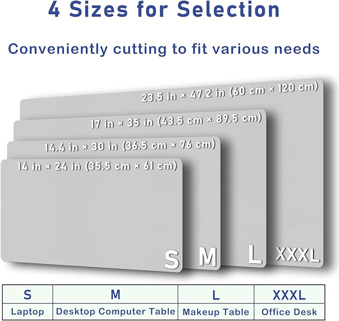 Boutilon Leather Desk Pad Protector,Non-Slip Mouse Pad,Laptop Desk Pad,Office Mouse Mat,Waterproof Leather Desk Blotter,Desk Writing Pad for Office and Home (L-Grey,35"x 17")