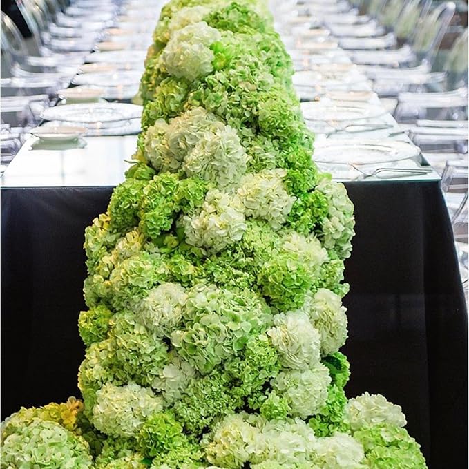 Green Hydrangea Artificial Flowers 3pcs Lifelike Faux Hydrangea Real Touch Fake Flowers for Home Wedding Office Party Living Room Decoration,22inch
