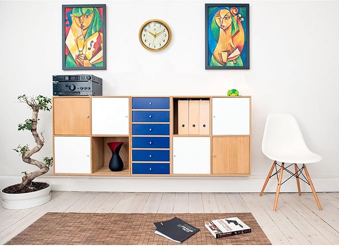 Infinity Instruments LTD. Retro 15 inch Mid Century Modern Kitchen Diner Wall Clock Quartz Movement Retro Wall Clock Decorative (Saffron Yellow)