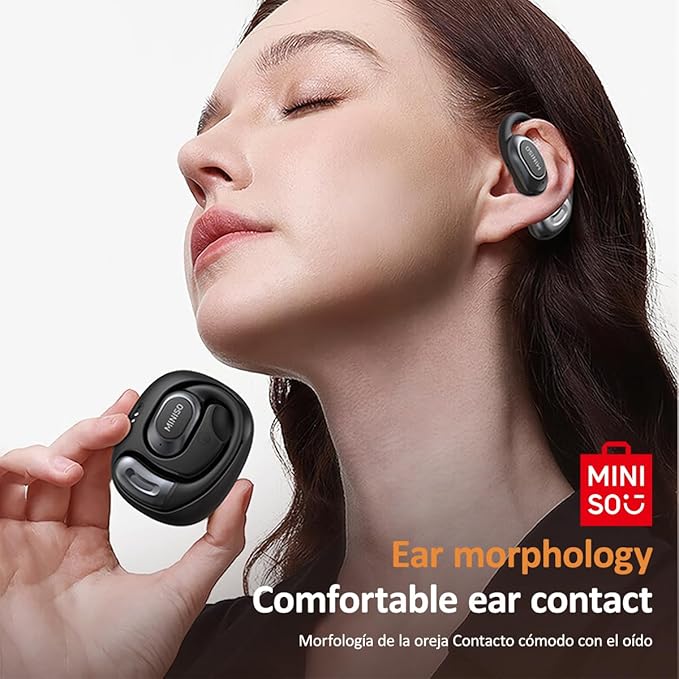 MINISO Al Translation True Wireless OWS Headphones MS156, Support 135 Languages Bluetooth Open Ear Earphones, Long Battery Life HiFi Stereo Sound Wireless Earhooks Headset for Sport