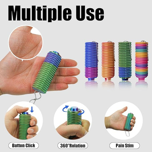 4PCS Little Ouchies Fidget Toy, Spike Roller Toy, Adults Pain stim Fidget Toy, Press and Rotate Adults Spiky Sensory Toys, Portable ADHD Toys, Novelty Gifts