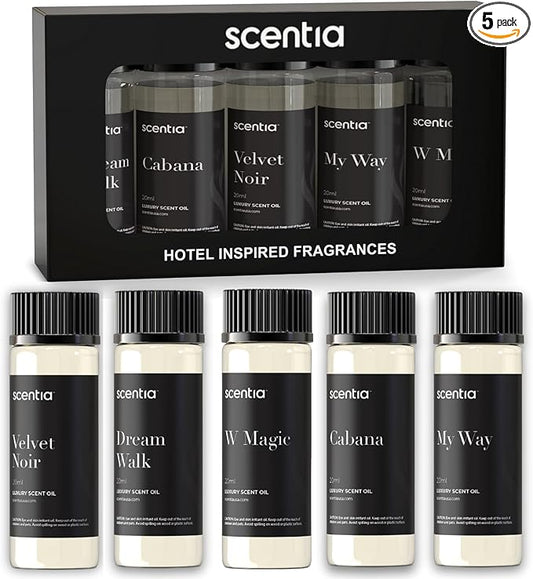 My Way Hotel Diffuser Oil | Aromatherapy Fragrances Inspired by 5-Star Hotels | Luxurious Scents Gift Set-5x20ml Bottles Set-The 1 Hotel Miami Beach, W Hotel, The Ritz Carlton, The Westin, Edition