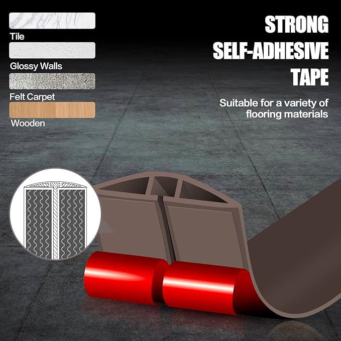 Floor Cord Cover Cable Cavity Self Adhesive Cord Hider Floor 10FT Floor Cable Management Power Cord Protector Floor Electric Cord Covers for Offices, Gym, Exhibitions (CoffeeBrown, 0.78" x 10')