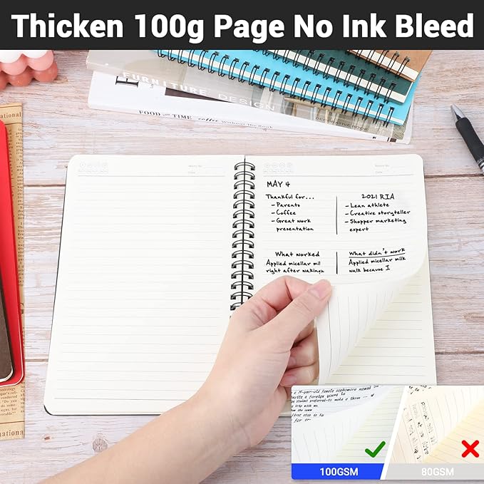 EUSOAR Spiral Journal Lined, A5 12 Pack 5.5" x 8.3" 120 Pages Lined Travel Writing Notebooks Journal, Memo Notepad Sketchbook, Students College Office Business Subject Diary Ruled Spiral Book Journal