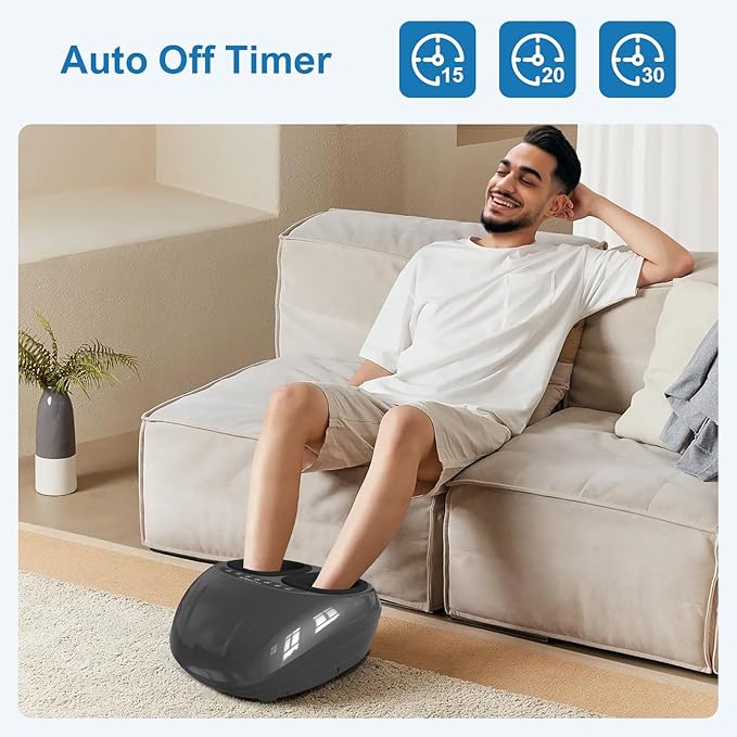 Shiatsu Foot Massager, Foot Massager Machine with Heat, Remote Control, Multiple Massage Modes & Adjustable Intensity, Deep-Kneading Massager Fits Feet Up to Women Size 12, Black/ZL7