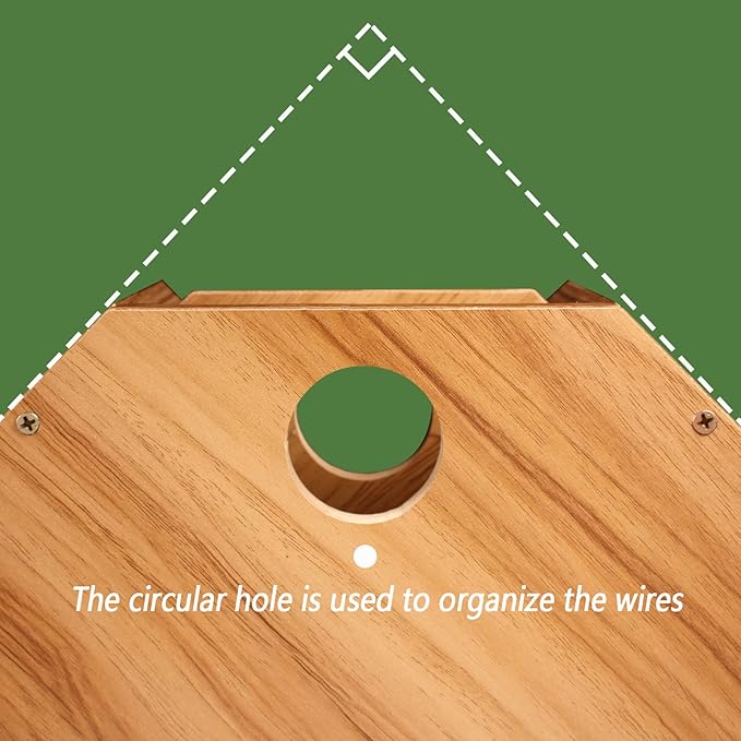 Triangle Monitor Stand Riser, Wooden Triangle Desktop Computer Stand with Office Organization, Walnut Color