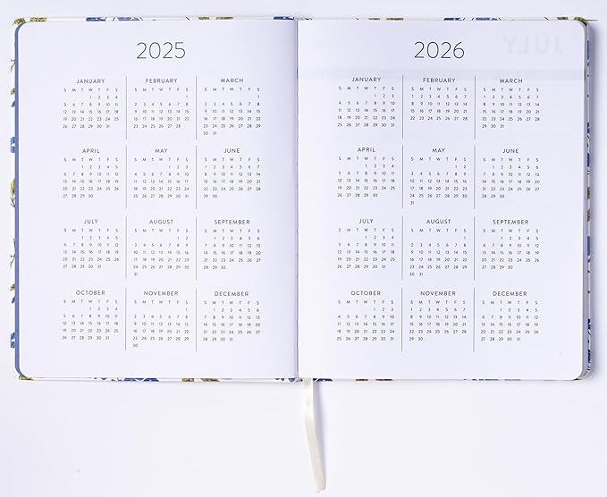 Eccolo 2025-2026 Large Agenda Planner, 18 Month, Yearly, Monthly & Weekly Views, Reminders, Goals Tracker (Flexi-Cover - 8 x 10")