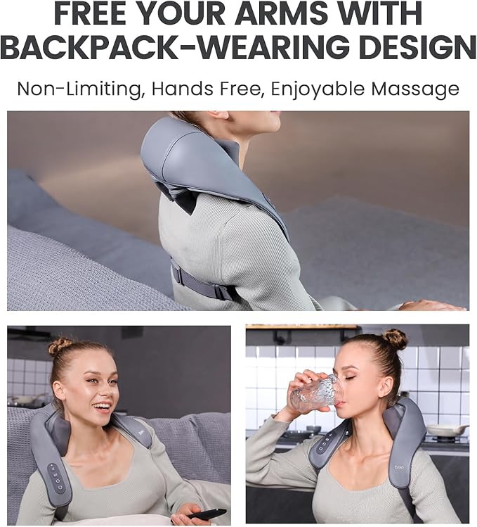 Breo N5 Mini Neck Massager with Heat, Electric Massager for Neck & Shoulder, Shiatsu Shoulder Massager