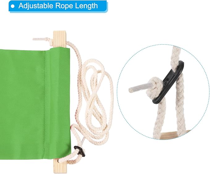 PATIKIL Foot Hammock Under Desk, Adjustable Foot Rest Sling with Hooks Portable Desk Footrest for Airplane Travel Home Office, Green Style 1