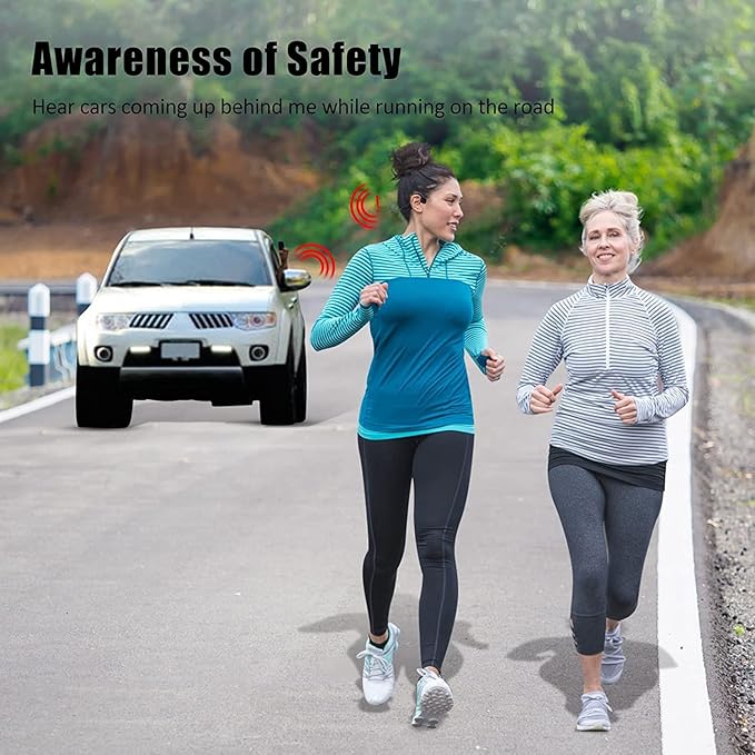 Open Ear Bone Conduction Headphones - Bluetooth 5.0 Headset, IP65 Waterproof Earphones, Type-C Charging, Long Battery Life, 25g Lightweight