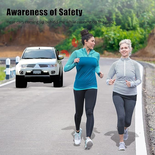 Open Ear Bone Conduction Headphones - Bluetooth 5.0 Headset, IP65 Waterproof Earphones, Type-C Charging, Long Battery Life, 25g Lightweight