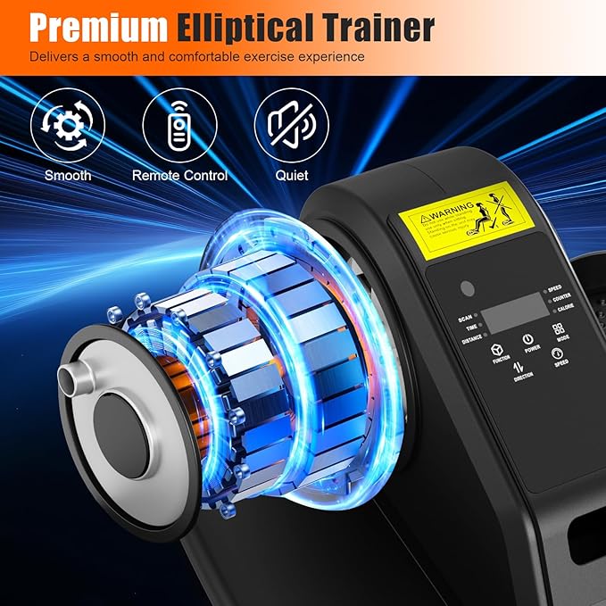 Motorized Under Desk Elliptical Pedal Exerciser – Compact Seated Leg & Foot Trainer with Remote Control – Quiet Electric Exercise Machine for Seniors, Rehab & Office Use