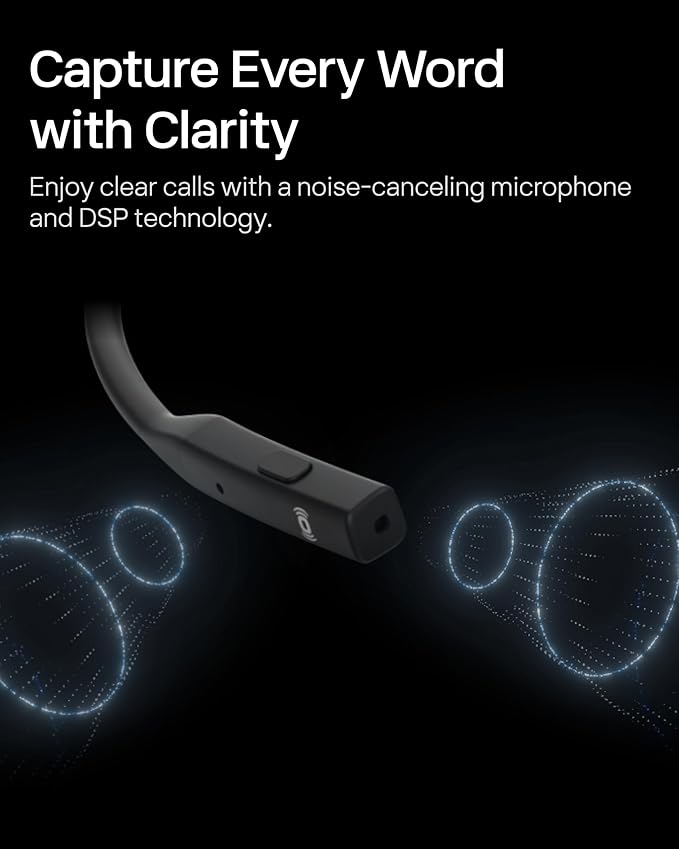 OpenComm2 UC 2025 Upgrade - Open-Ear Wireless Computer Headset with Boom Mic, Bone Conduction Bluetooth Stereo Headphones, USB-C Dongle Compatible with PC and Mac, Zoom Certified - C120 UC