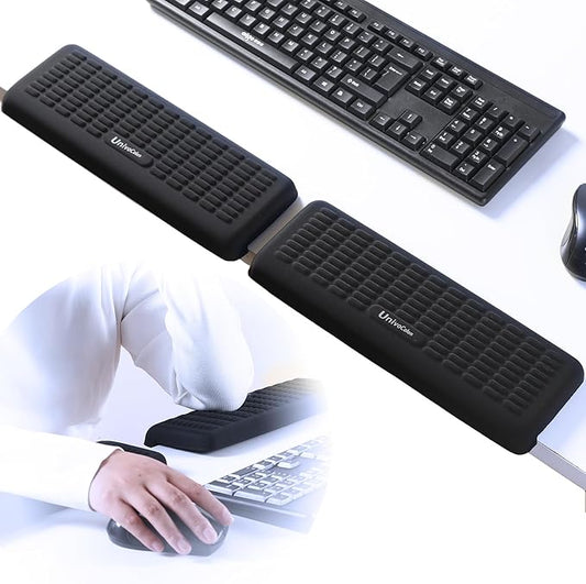 UnivoColors PostureUp L-Shaped Desk Wrist Rest & Elbow Rest, Non-Slip, Separate Design, Memory Foam Desk Edge Support, Ergonomic Design for Long-Hour Work (11.8 * 3.9 inch 2-Piece Set)