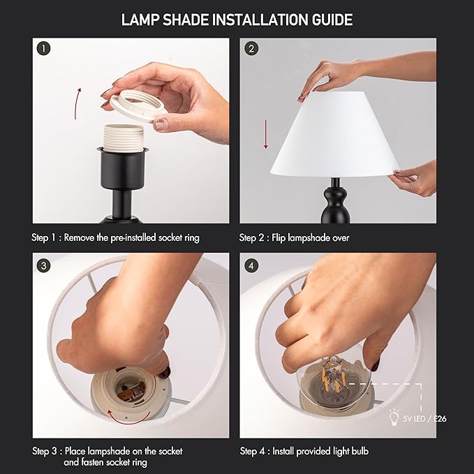 O'Bright Ember Cordless Table Lamp – Rechargeable, Touch Dimmable, Battery Operated, E26 LED Bulb, Type-C Fast Charging, Portable Lamp for Bedroom, Living Room, Office, Black