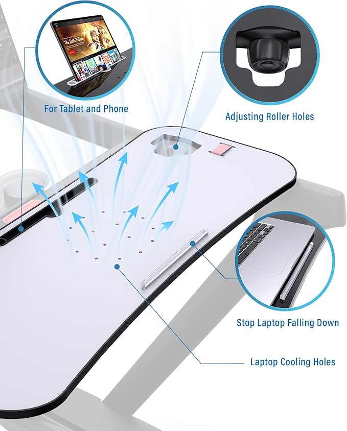 Treadmill Desk Attachment,Peleton Tread Tray Accessories Laptop Stand with Tablet Holder and Edge Protector,Treadmill Workstation for Home/Office