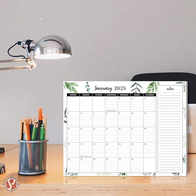 2025 Year Desk Calendar 11" x 8.5" Desktop or Wall Planner, Tear-Off Pad for Easy Planning, Includes a Notes Section To Do's Monthly Tasks for the Year of 2025 | Runs from January 2025 - January 2026