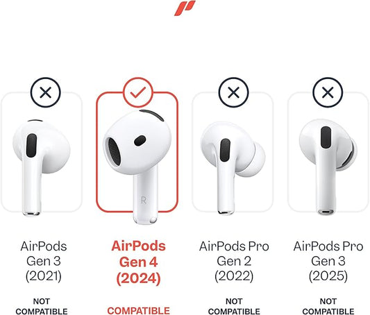 Proof Labs 4 Pairs for AirPods 4 Ear Hooks Covers [Added Storage Pouch] Accessories Compatible with Apple AirPods 4th Generation (White)