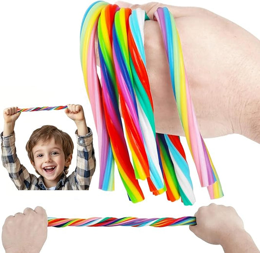 Stretchy String Fidget Toys for Kids – Calming Sensory Noodles for Anxiety, ADHD & Autism – 5-Pack Elastic Sensory Strings for Stress Relief, Focus & Fine Motor Skills