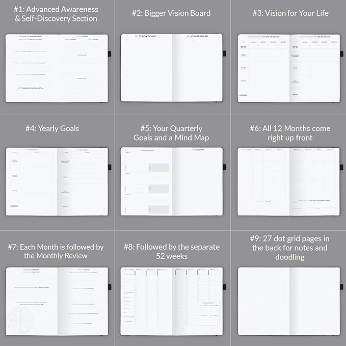 Clever Fox Planner Schedule – Undated Weekly & Monthly Life Planner with Time Slots, Appointment Book & Daily Organizer, A5 (Black)