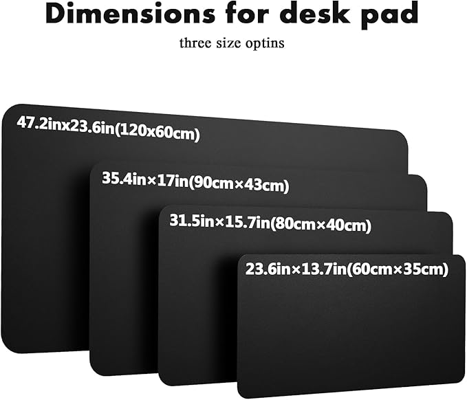 YSAGi Double-Sided Desk Pad, Leather Desk Mat, Eco Cork Desk Pad Protector,Large Mouse Pad,Waterproof Desk Blotter for Office/Home (Black+Cork, 47.2" x 23.6")