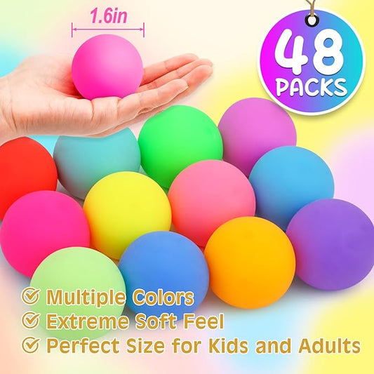 48 Pack Slow Rising Stress Ball,Stress Balls for Kids Adults,Stretchy Fidget Toys for Anxiety Relief,Hand Therapy Sensory Squishy Ball,Squishy Toys,Treasure Prize Box Toys for Kids Classroom