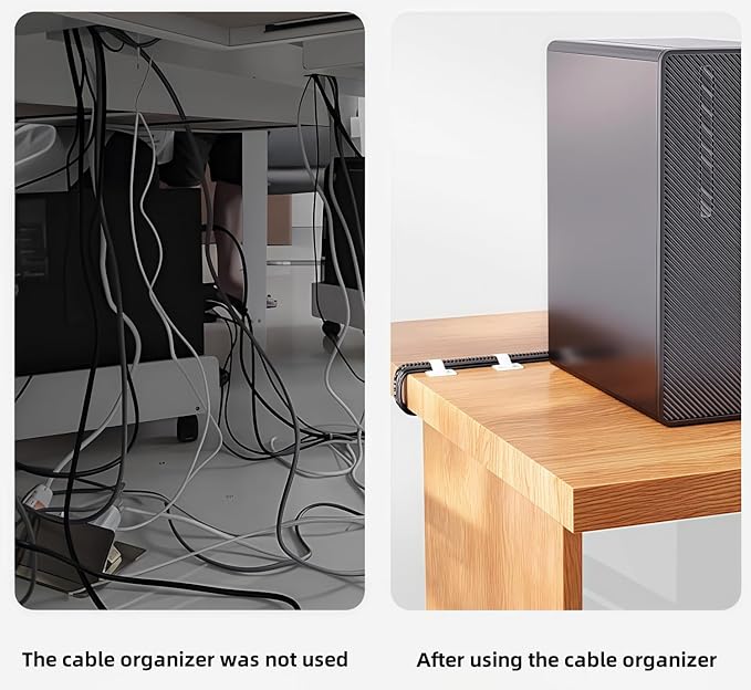 100 Pcs Hook and Loop Cable Straps,Self Adhesive Hook and Loop Cable Ties,Adjustable Cord Organizers for Desk,Reusable Wire Organizers for Cords,Cord Organizer (White)