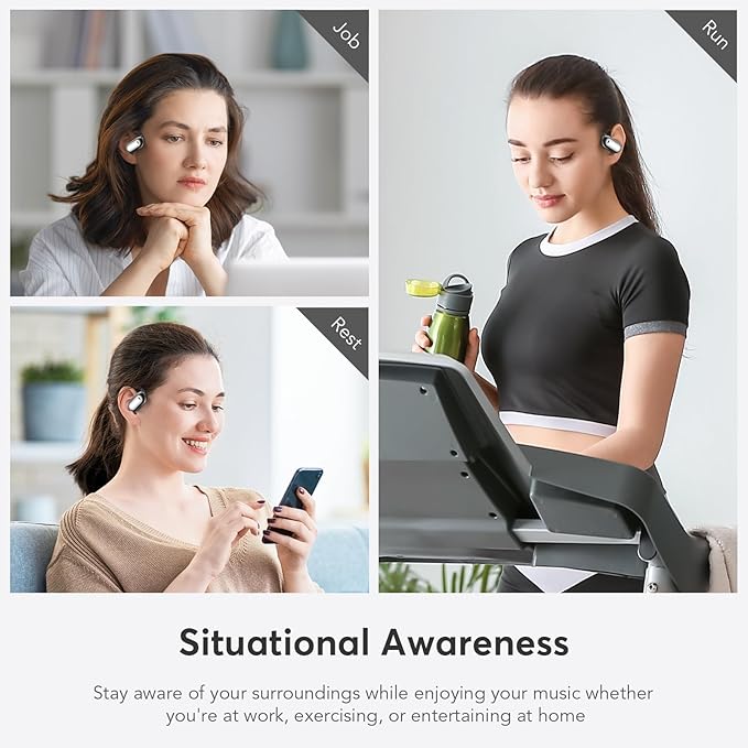 Open Ear Bluetooth 5.4 Earbuds, Wireless Headphones Sport Over Earphones Built-in Mic with Ear Hooks 50H Playtime with LED Display Charging Case Ergonomic IPX7 Waterproof for Running Fitness