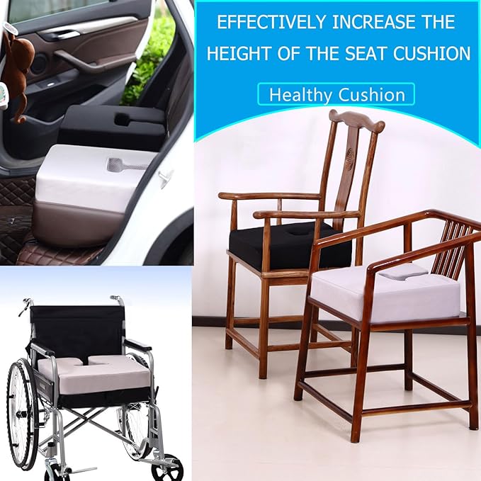 Extra Thick Office Chair seat Cushion, Back and Hip Pads, Non-Slip seat Cushion for Long Hours in wheelchairs/Cars and Dining Chairs.