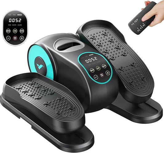 MERACH Under Desk Elliptical Machine, Ellipse Leg Exerciser as Seen on TV for Seniors with Remote Control & 12-Speeds, Quiet Portable Electric Seated Pedal Exerciser Machine for Home Office