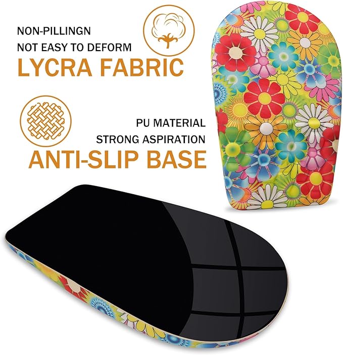 Ergonomic Mouse Pad Wrist Support,Upgrade Mousepad with Massage Design,Non-Slip PU Base Desktop Mouse Pads for Pain Relief, Computer, Office & Home,12 x 8 in（F-Colorful Flower）