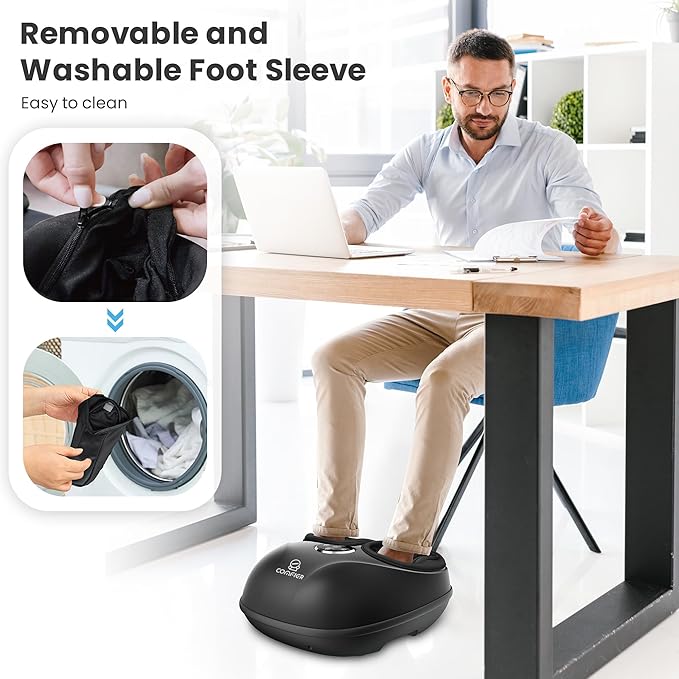 COMFIER Shiatsu Foot Massager with Heat for Neuropathy Plantar Fasciitis, Heated Electric Foot Massagers for Home Office Use, Feet Massager Up to Men Size 13