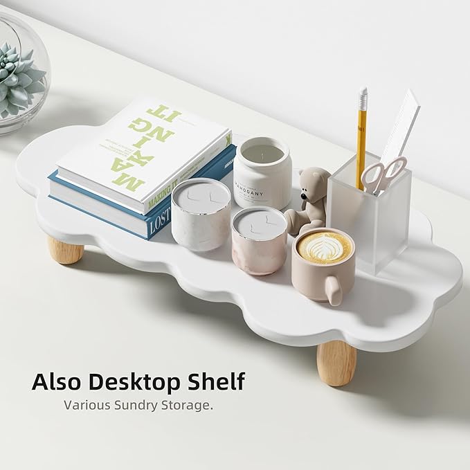 Monitor Stand Riser,Sheep-Shaped Sturdy Wood Computer Monitor Riser, Laptop Monitor Stand, Multi-Purpose Desktop Organizer Riser for Computer, Laptop, Printer, TV,,White