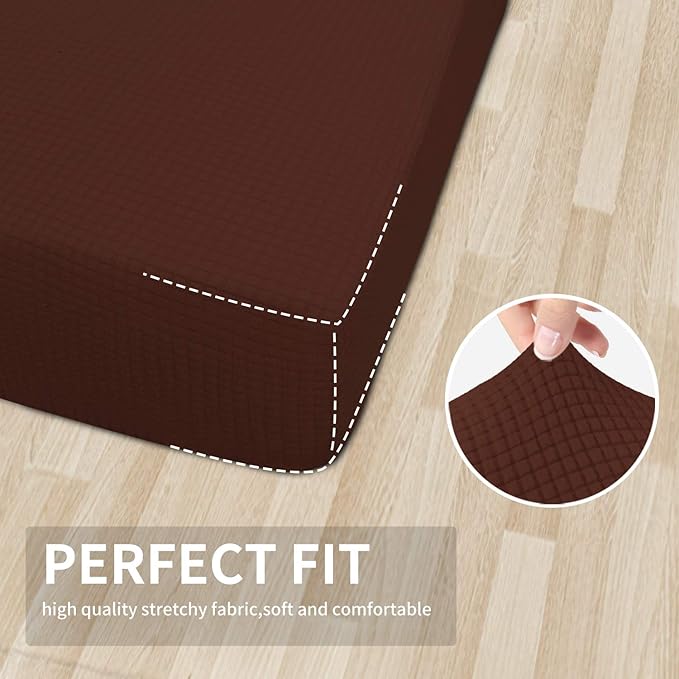 Easy-Going Stretch Cushion Cover Sofa Cushion Furniture Protector Sofa Seat Sofa slipcover Sofa Cover Soft Flexibility with Elastic Bottom(Chair Cushion,Coffee)